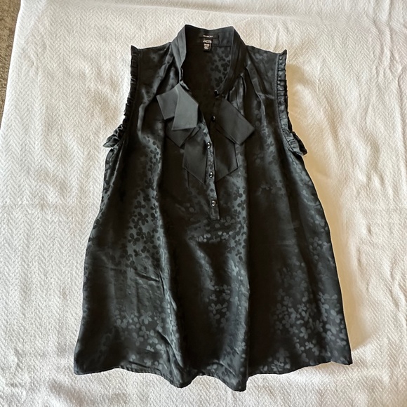 Sleeveless Silk Blouse, Size XS, Black - Picture 10 of 14